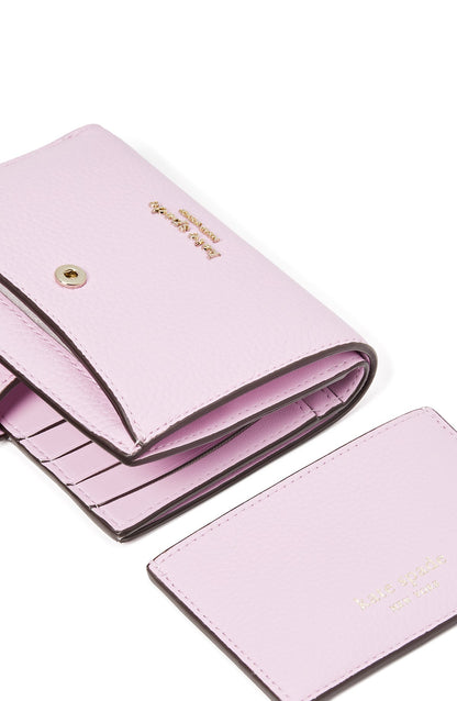 KA027-hudson pebbled leather small bifold wallet-Lavender Frost