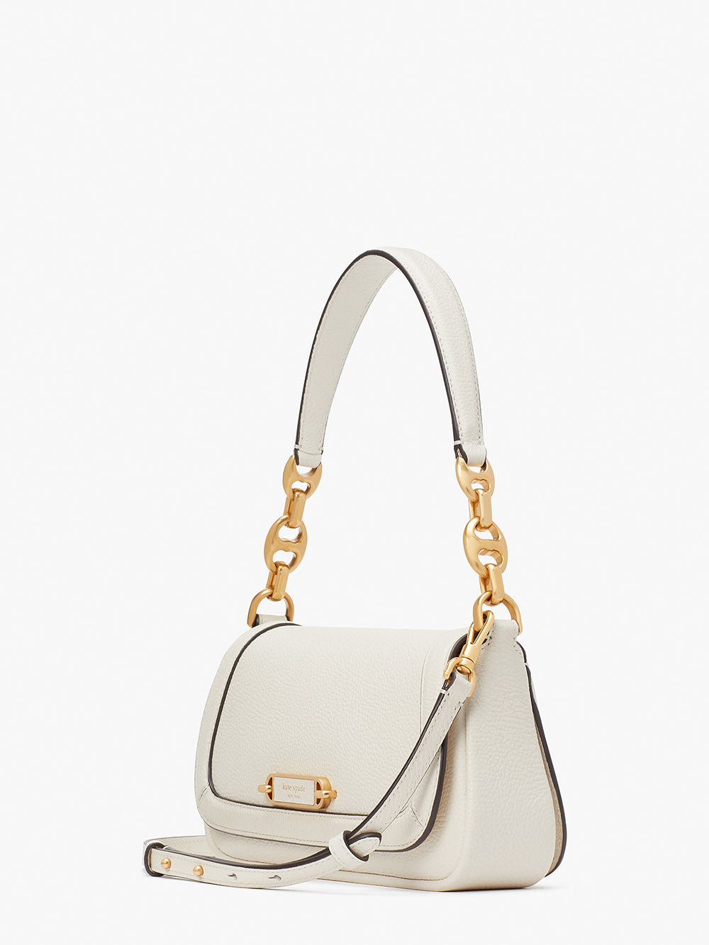 KB127-gramercy small flap shoulder bag-Halo White