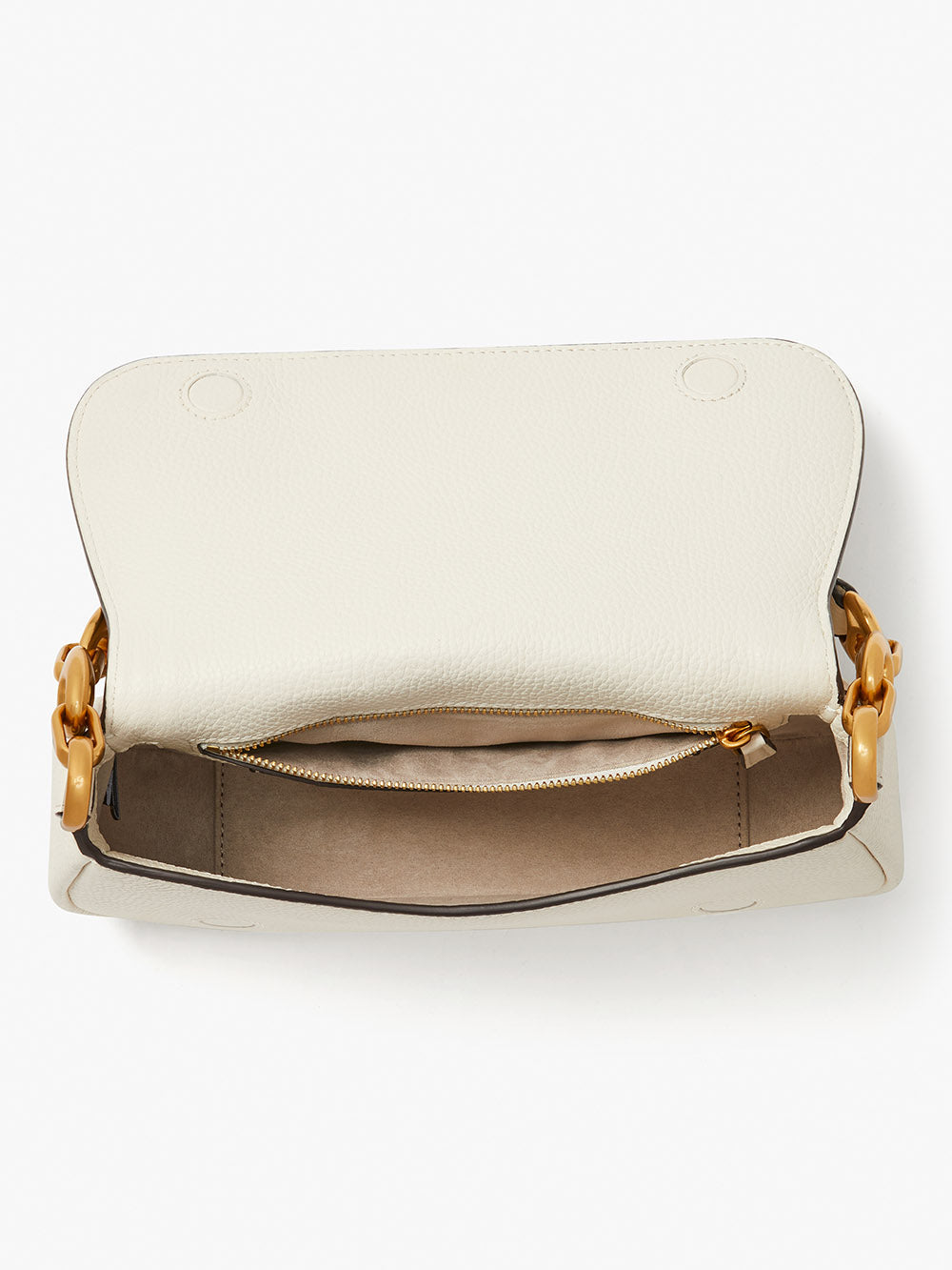 KB127-gramercy small flap shoulder bag-Halo White