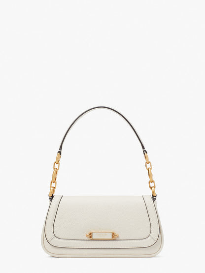 KB127-gramercy small flap shoulder bag-Halo White