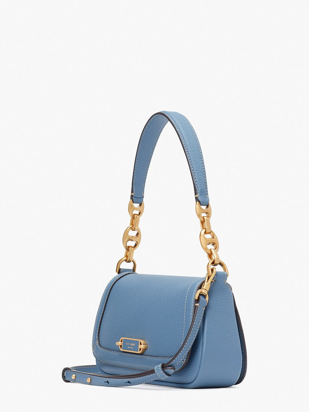 KB127-gramercy small flap shoulder bag-Manta Blue