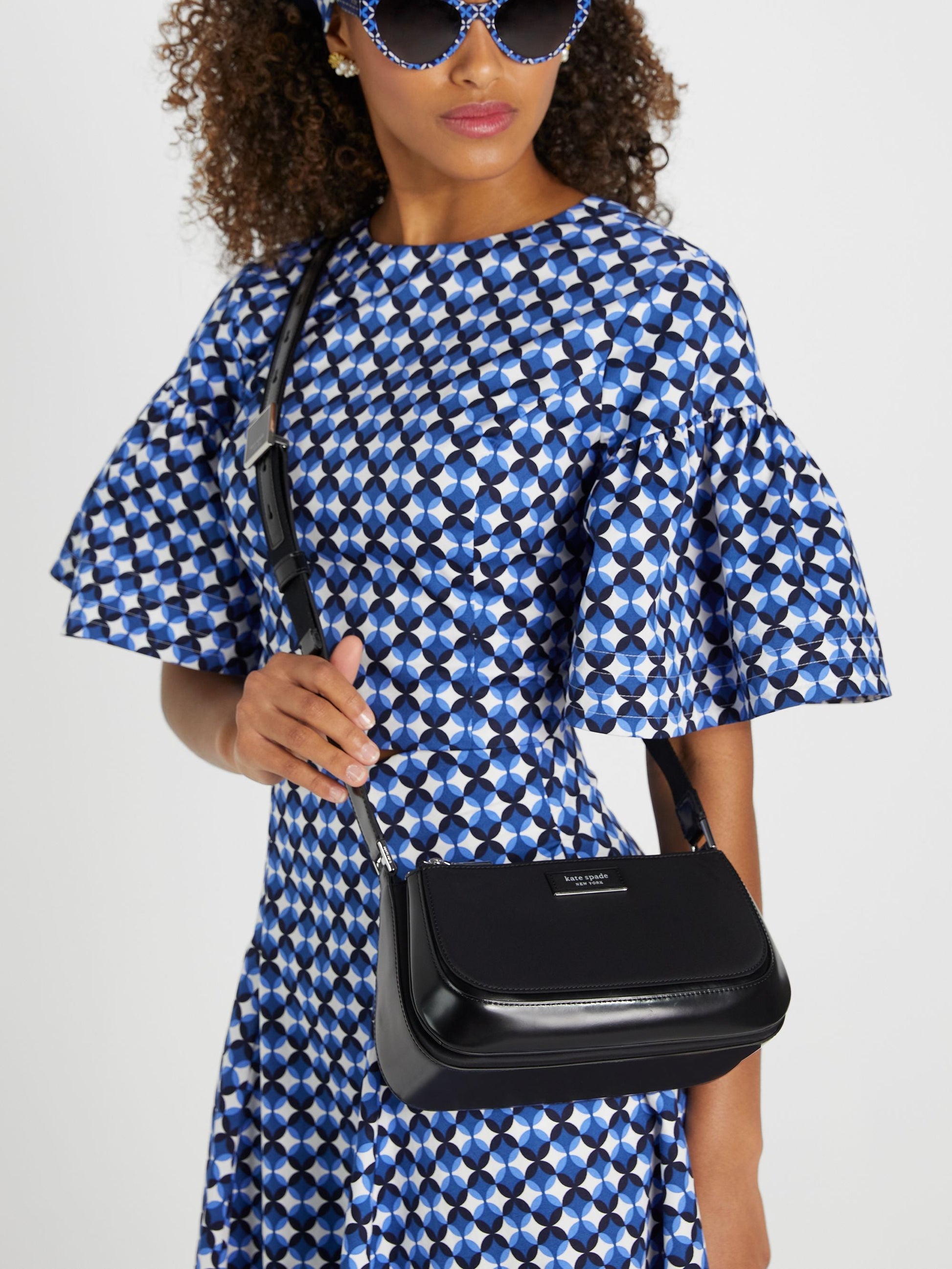 KB132-Sam Icon Nylon East West Medium Crossbody-Black