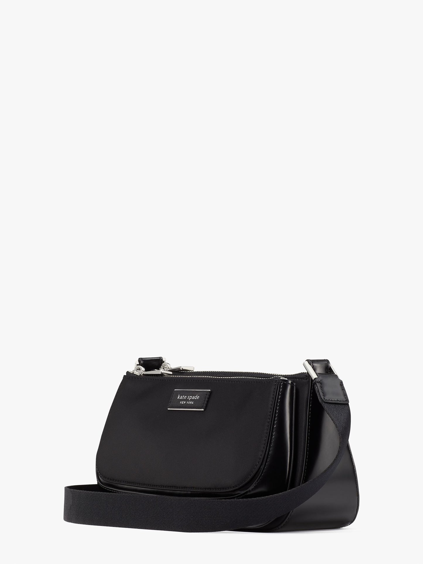 KB132-Sam Icon Nylon East West Medium Crossbody-Black