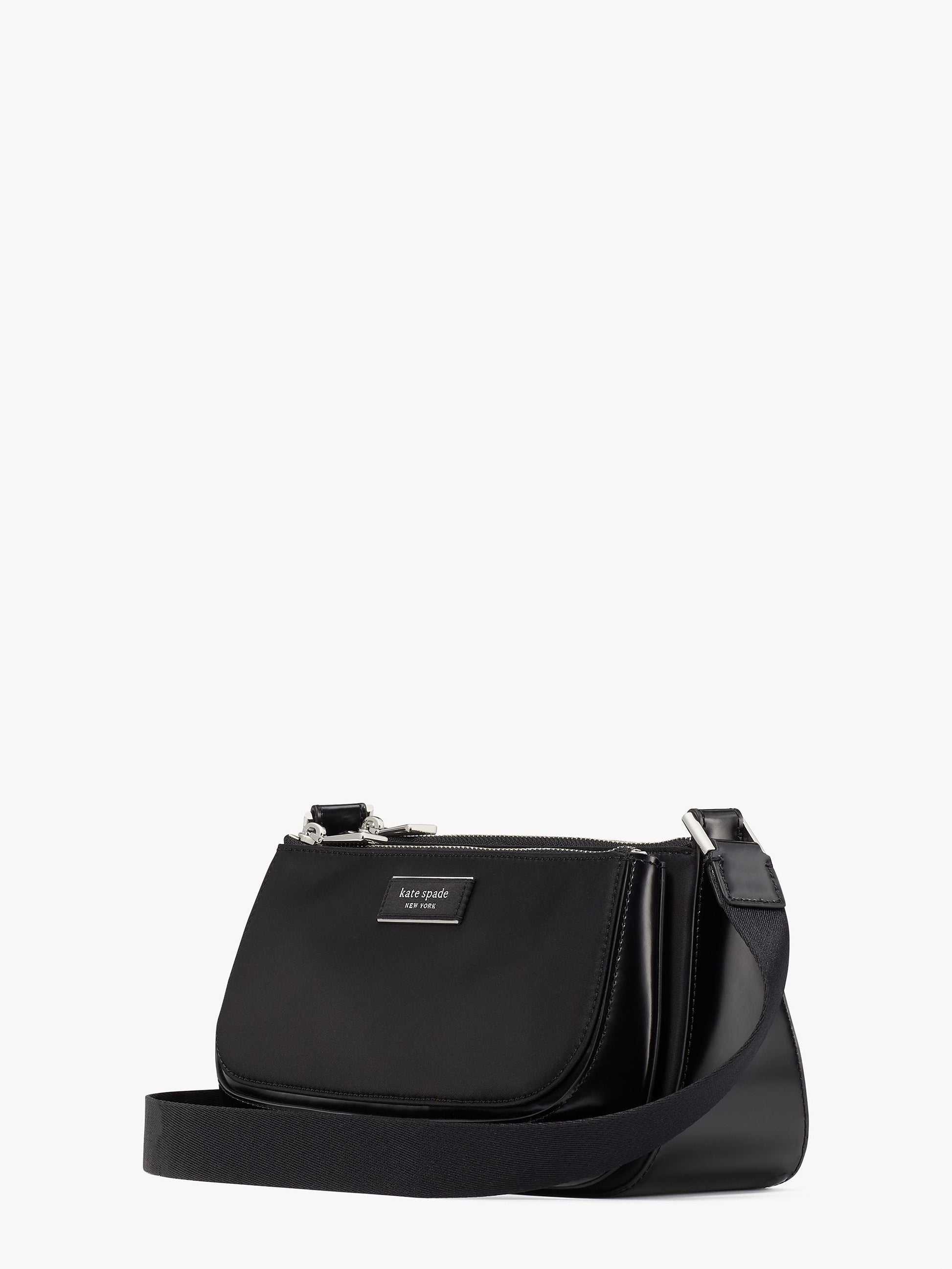 KB132-Sam Icon Nylon East West Medium Crossbody-Black