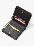 KB858-Black-evelyn quilted small bifold wallet