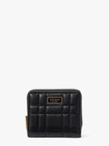 KB858-Black-evelyn quilted small bifold wallet