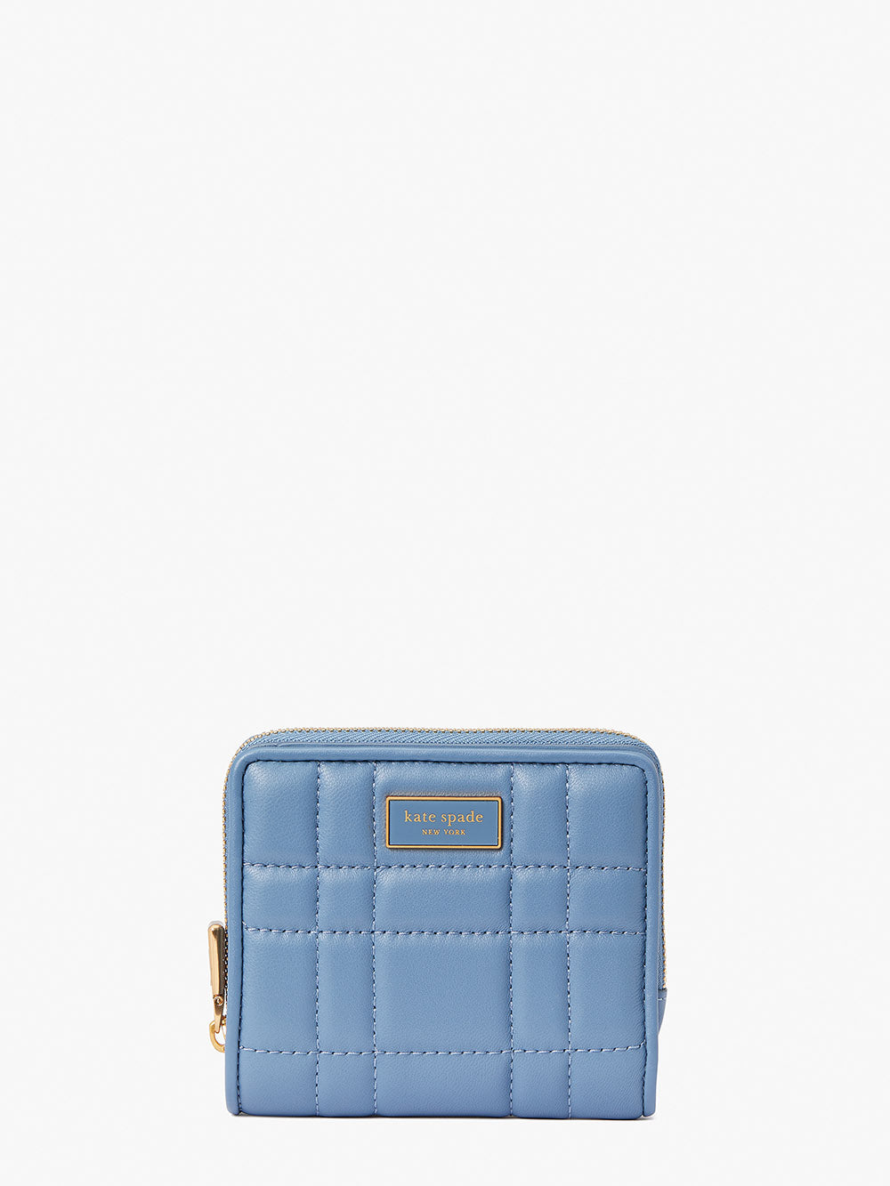KB858-Manta Blue-evelyn quilted small bifold wallet