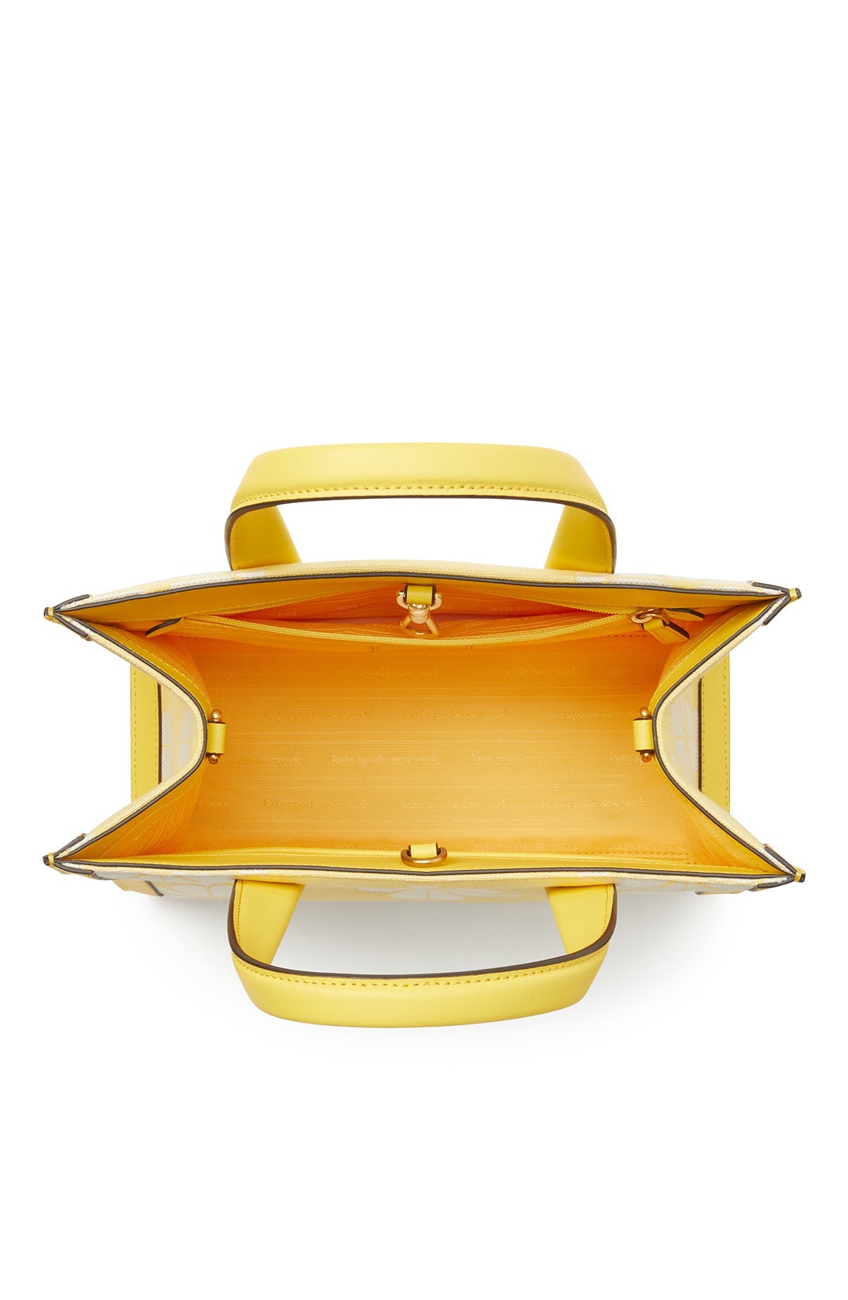 KB959-spade flower two-tone canvas manhattan small tote-Dandelion Yellow Mul