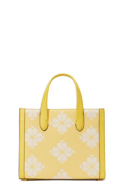 KB959-spade flower two-tone canvas manhattan small tote-Dandelion Yellow Mul