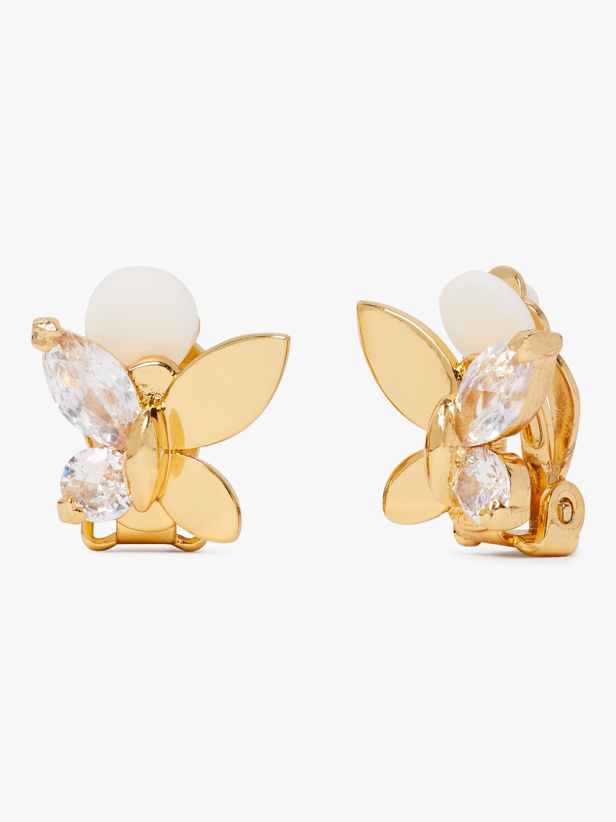 kc391_Social Butterfly Clip Studs_Clear/Gold