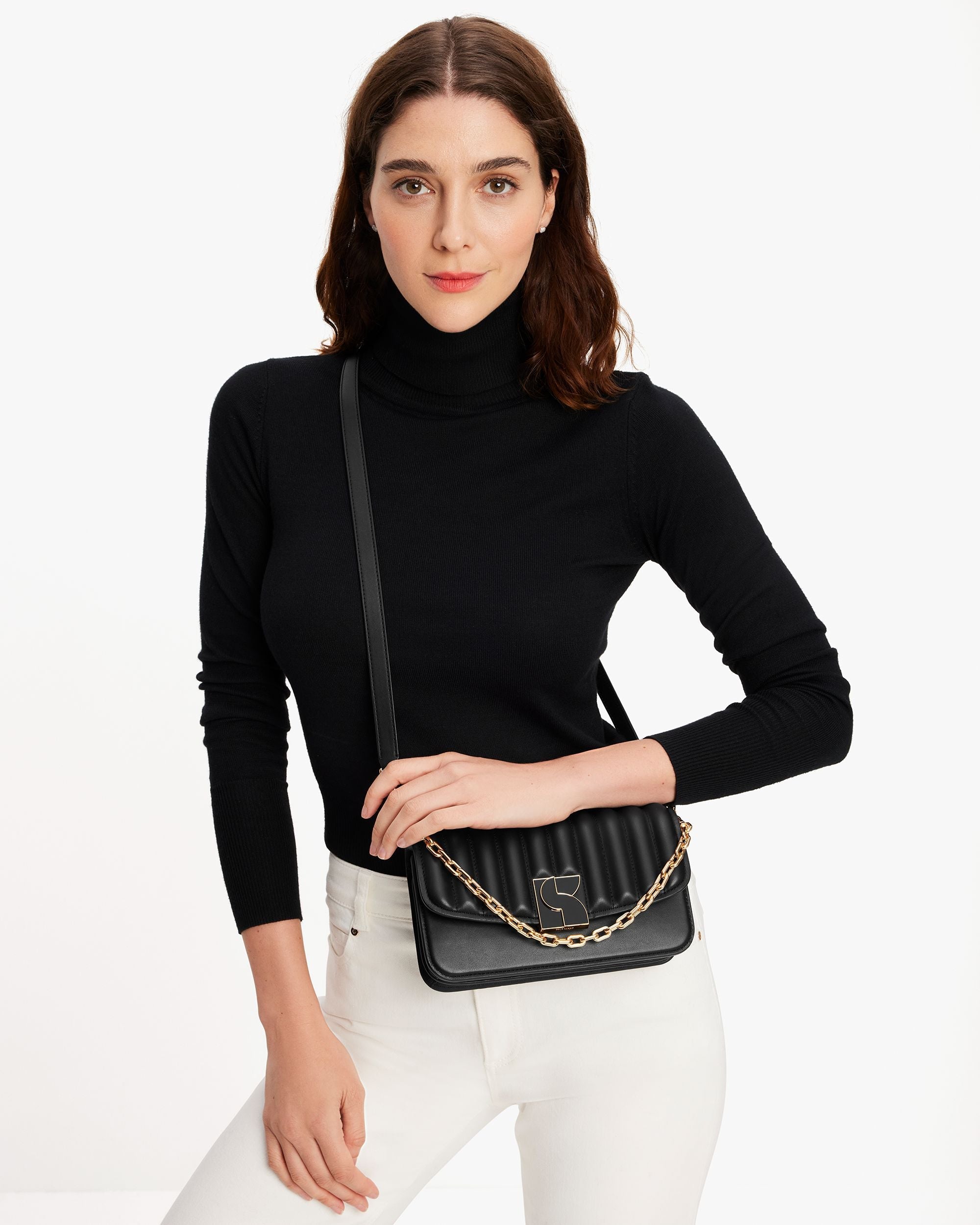 KC931-Dakota Trapunto Small Crossbody-Black