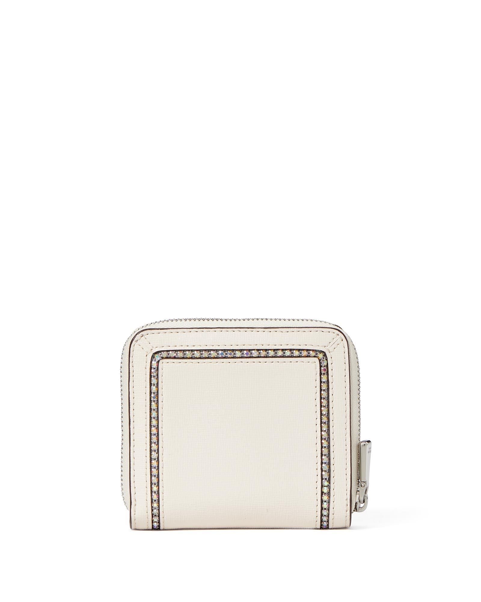 KD189-morgan crystal inlay small compact wallet-Parchment