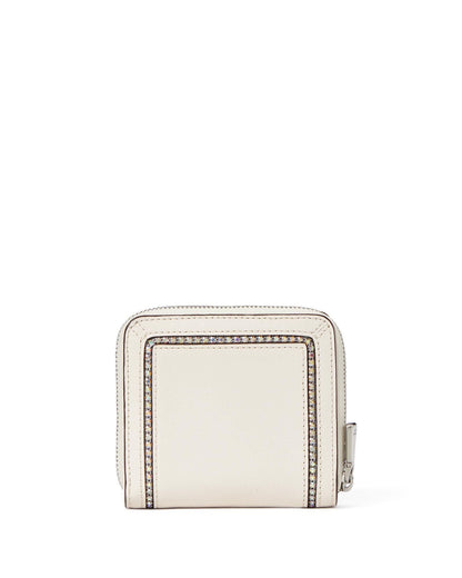 KD189-morgan crystal inlay small compact wallet-Parchment