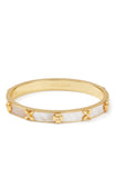 KD291-Heritage Bloom Hinged Bangle-Cream/Gold