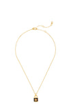 KD318-lock and spade mini pendant-Gold/Tortoise