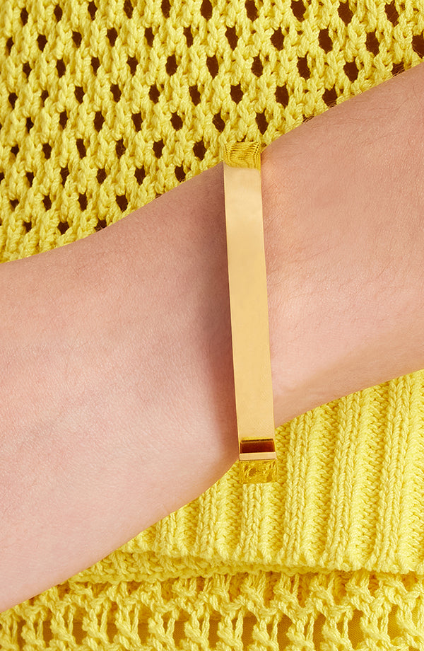 KD473-never a dull moment thin idiom bangle-Gold