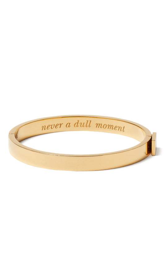 KD473-never a dull moment thin idiom bangle-Gold