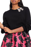 KD562-embellished bow sweater-Black