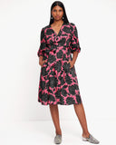 KD567-festive brocade evelyn dress-Pom Pom Pink