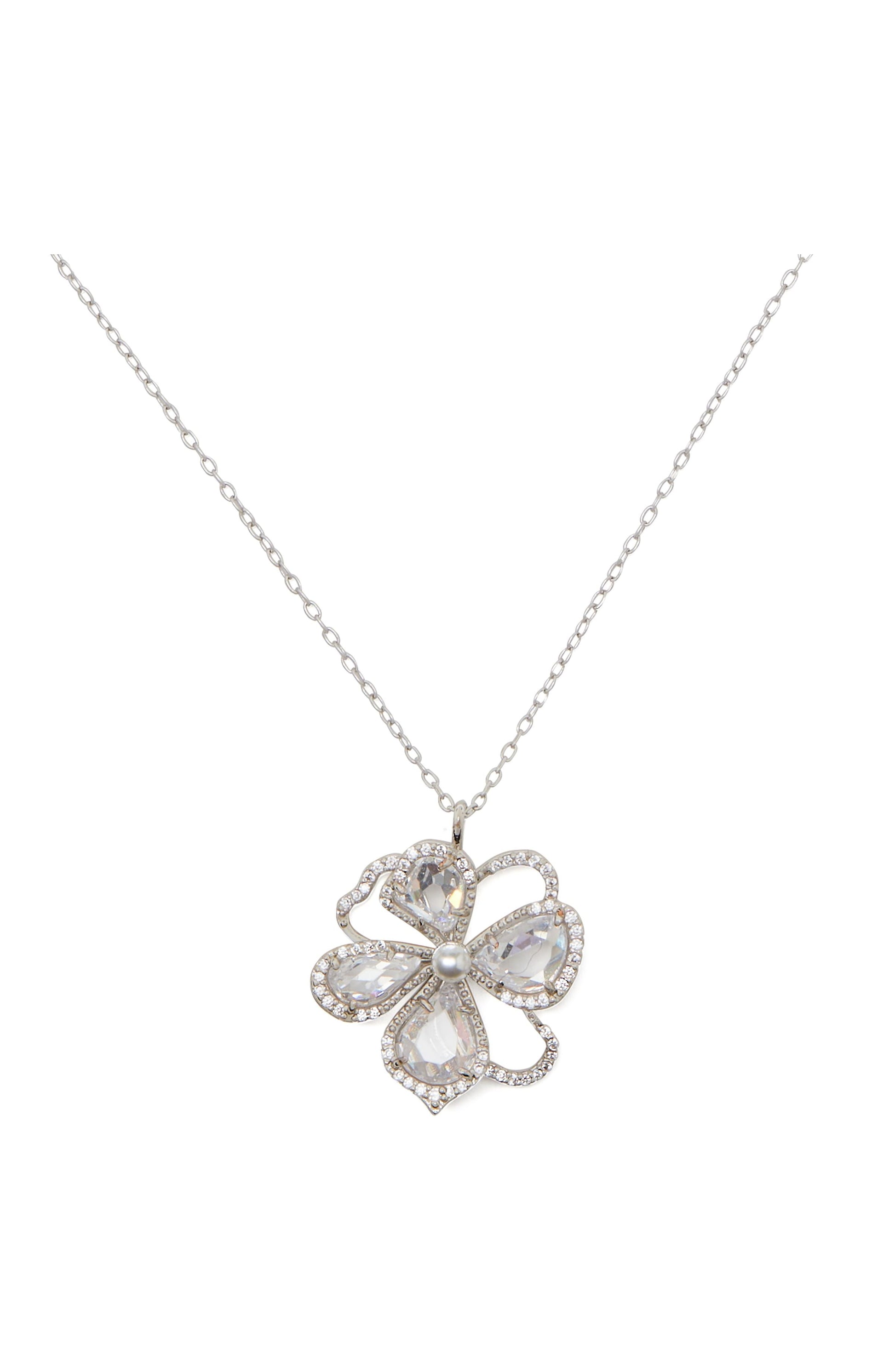 KD882-precious bloom mini pendant-Clear/Silver