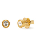 ke027_Set In Stone Small Studs_Clear/Gold
