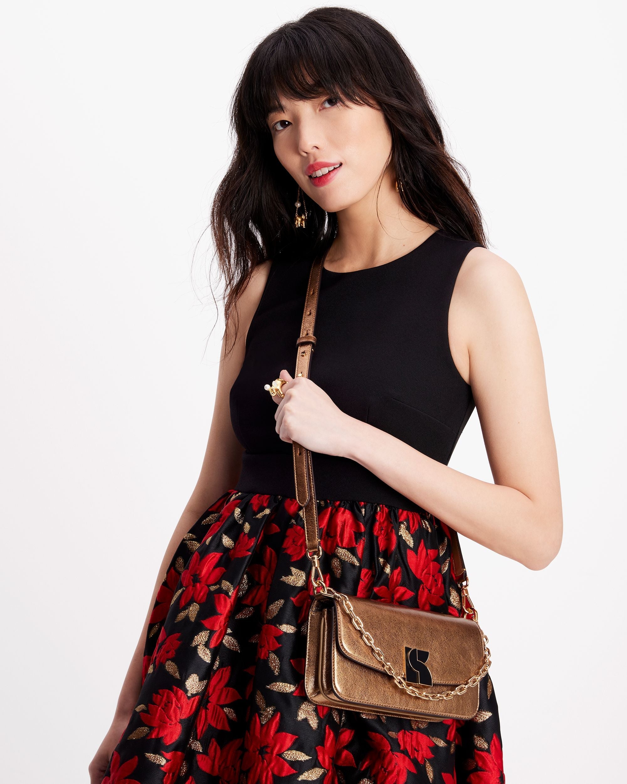 KE170-Dakota Metallic Small Crossbody-Gold