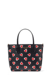 KE225-Bleecker Stencil Hearts Medium Crossbody Tote-Black Multi