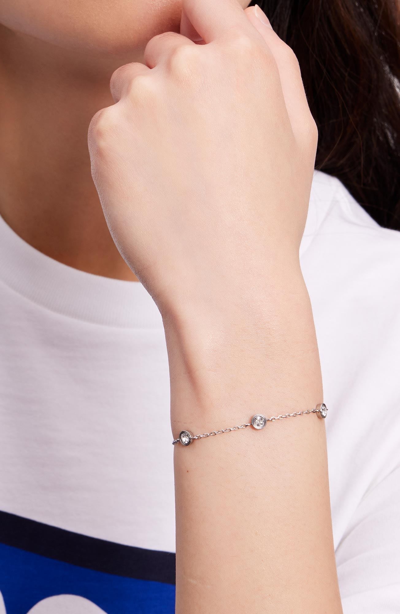 KE493_Set In Stone Station Bracelet_Clear/Silver