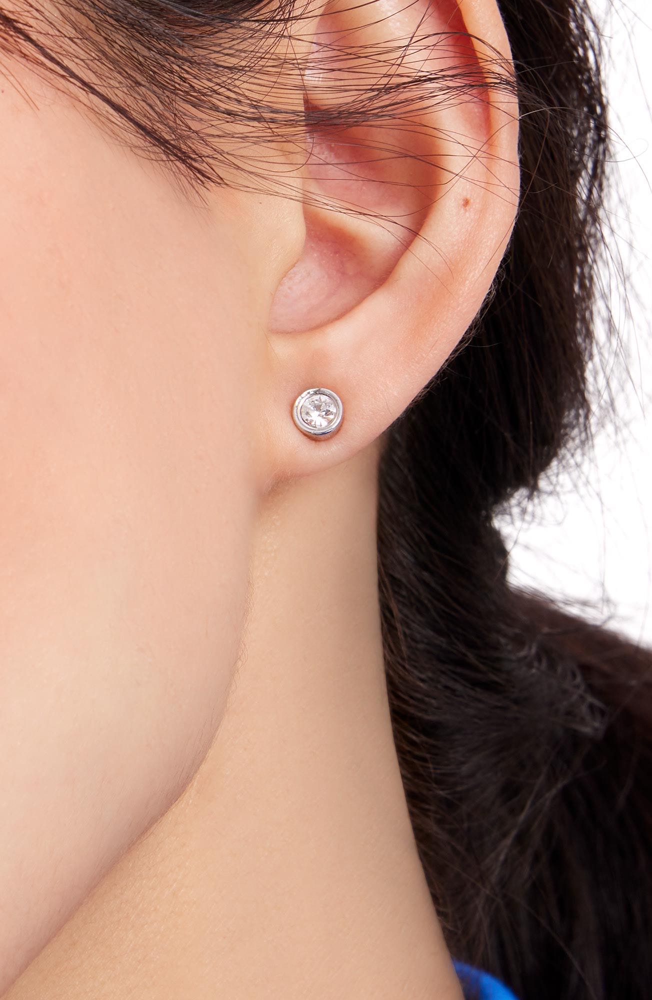 KE496_Set In Stone Small Studs_Clear/Silver