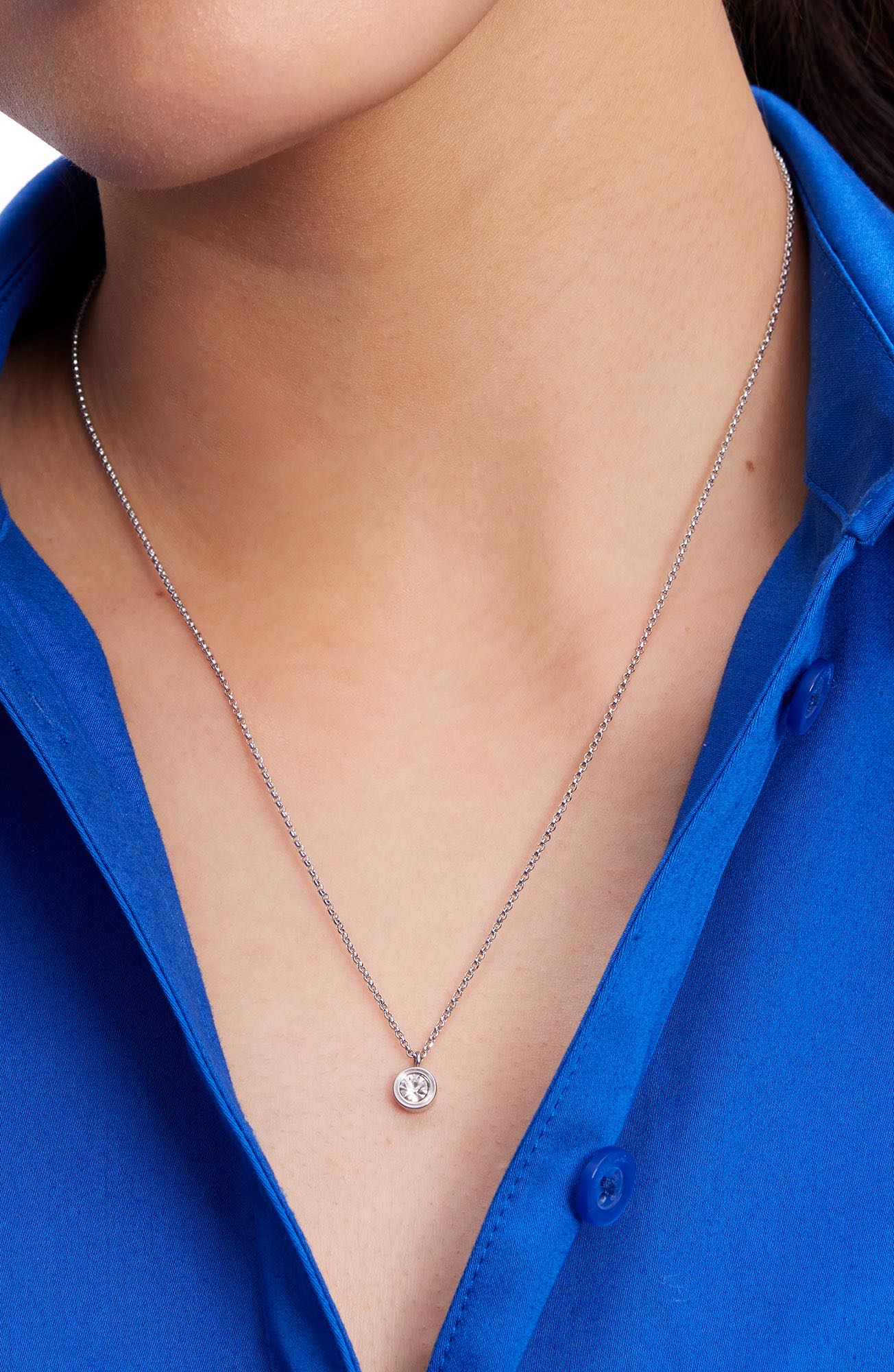 ke500_Set In Stone Mini Pendant_Clear/Silver