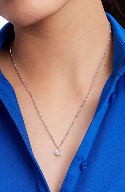 ke500_Set In Stone Mini Pendant_Clear/Silver
