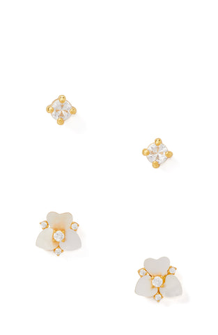 KF145-Precious Pansy Studs Set-White Multi