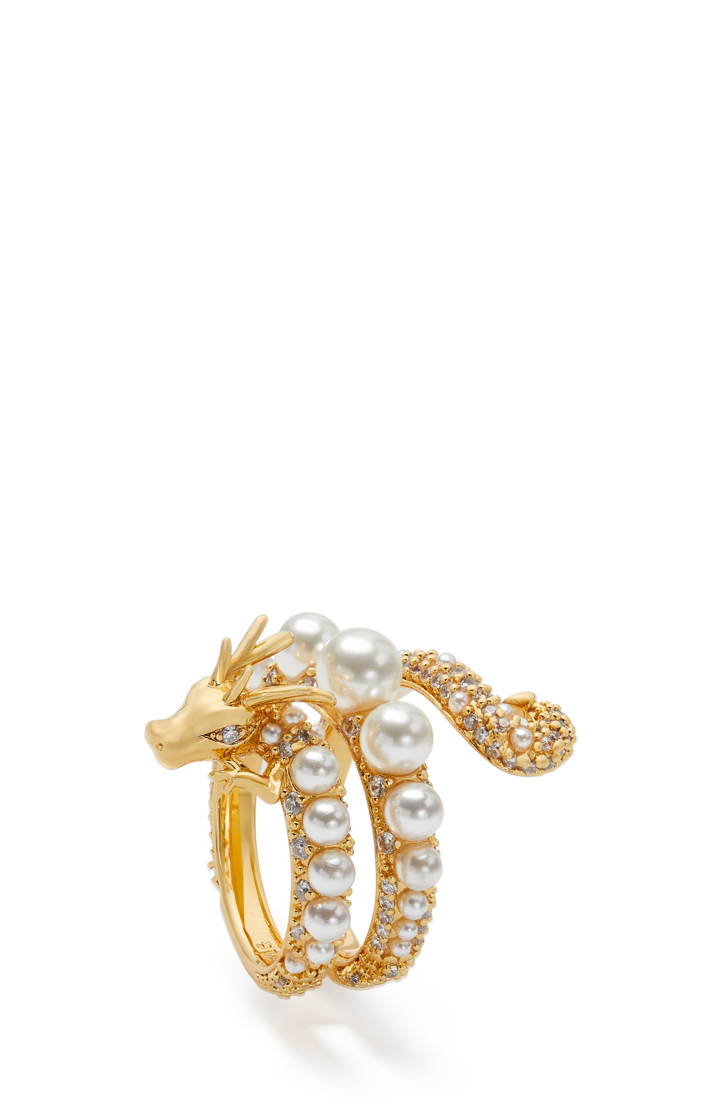 KF156-wrap ring-Clear/Gold