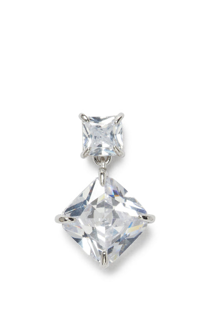 KF203-Showtime Drop Earrings-Clear/Silver