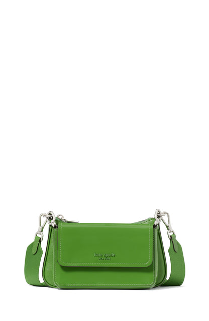 KF574-Double Up Patent Leather Crossbody-Ks Green