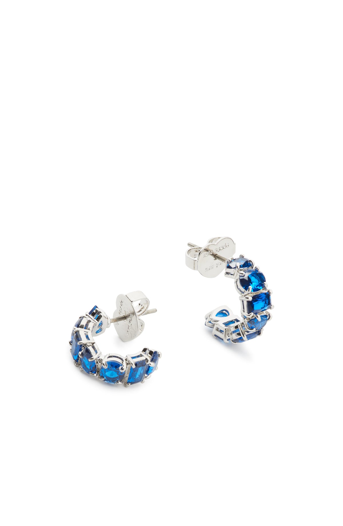 KF607-Candy Shop Small Stone Hoops-Sapphire