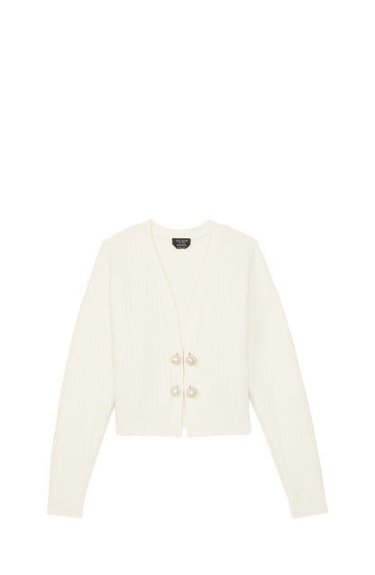 Ribbed Pearl Cardigan