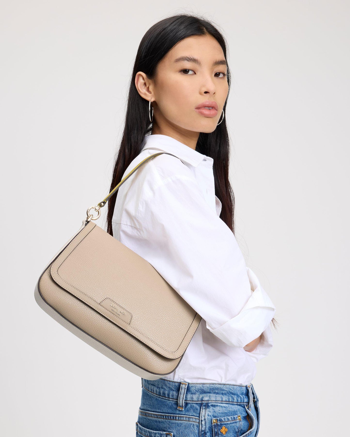 Hudson Colorblocked Flap Shoulder Bag