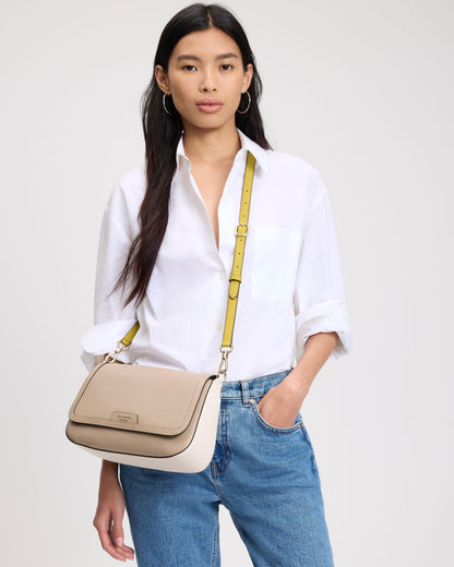 Hudson Colorblocked Flap Shoulder Bag