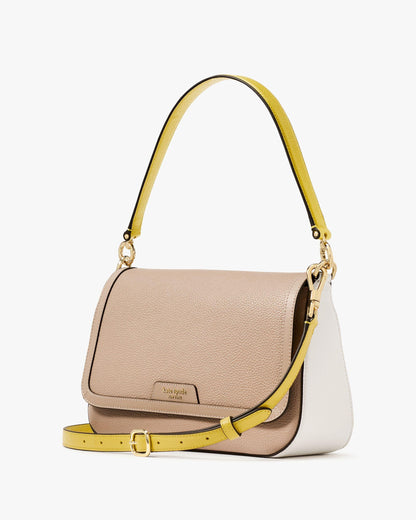 Hudson Colorblocked Flap Shoulder Bag