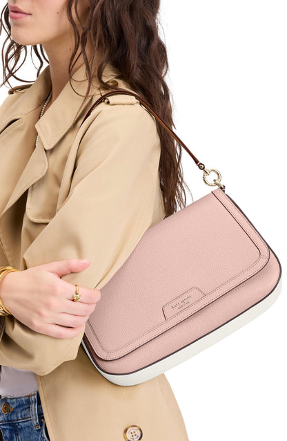 Hudson Colorblocked Flap Shoulder Bag