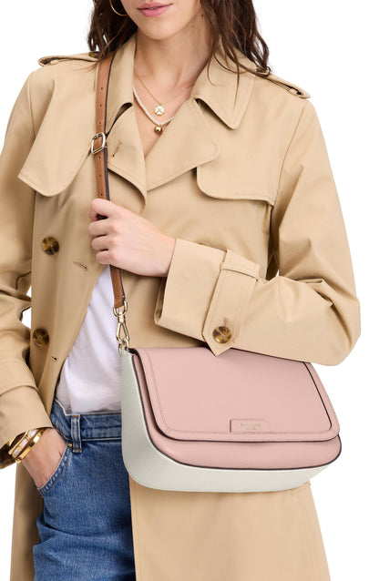 Hudson Colorblocked Flap Shoulder Bag