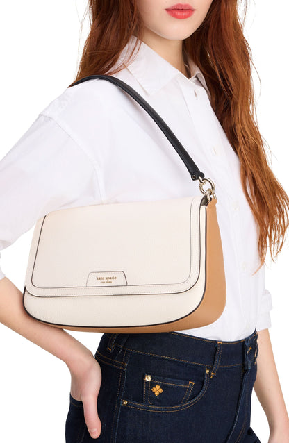 Hudson Colorblocked Flap Shoulder Bag