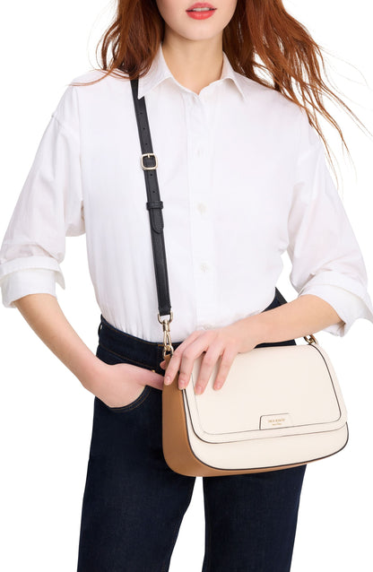 Hudson Colorblocked Flap Shoulder Bag