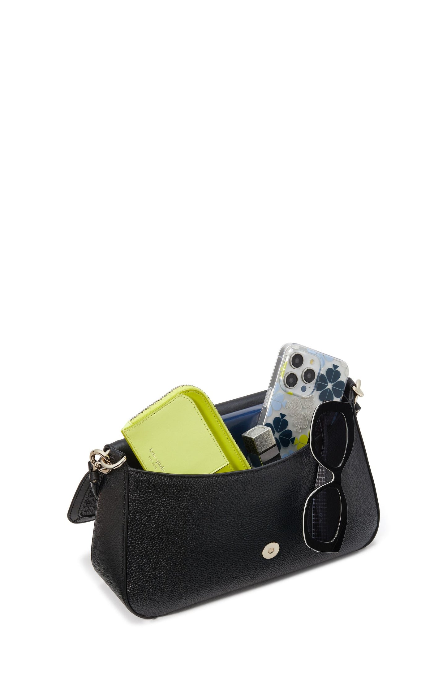 Hudson Pebbled Leather Flap Shoulder Bag