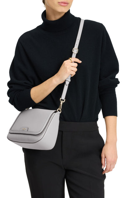 Hudson Pebbled Leather Flap Shoulder Bag