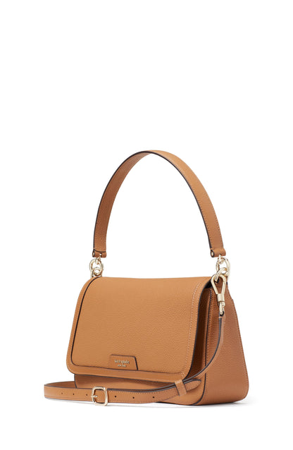 Hudson Pebbled Leather Flap Shoulder Bag