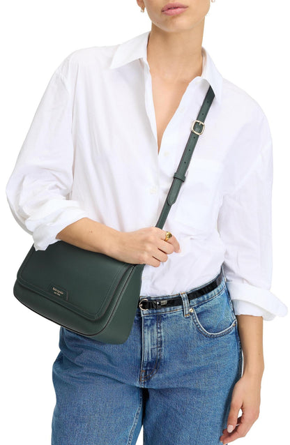 Hudson Pebbled Leather Flap Shoulder Bag
