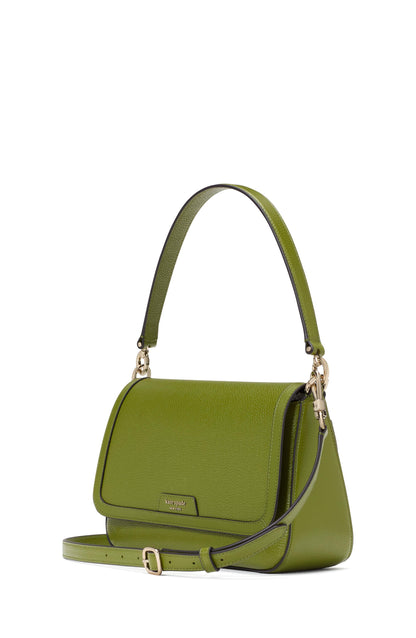 Hudson Pebbled Leather Flap Shoulder Bag