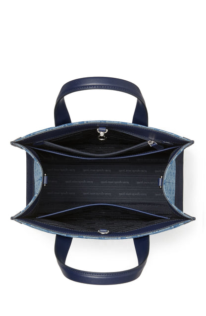 kf886_Spade Flower Jacquard Denim Manhattan Small Tote_Parisian Navy Multi